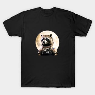 Astronaut Raccoon on the moon T-Shirt